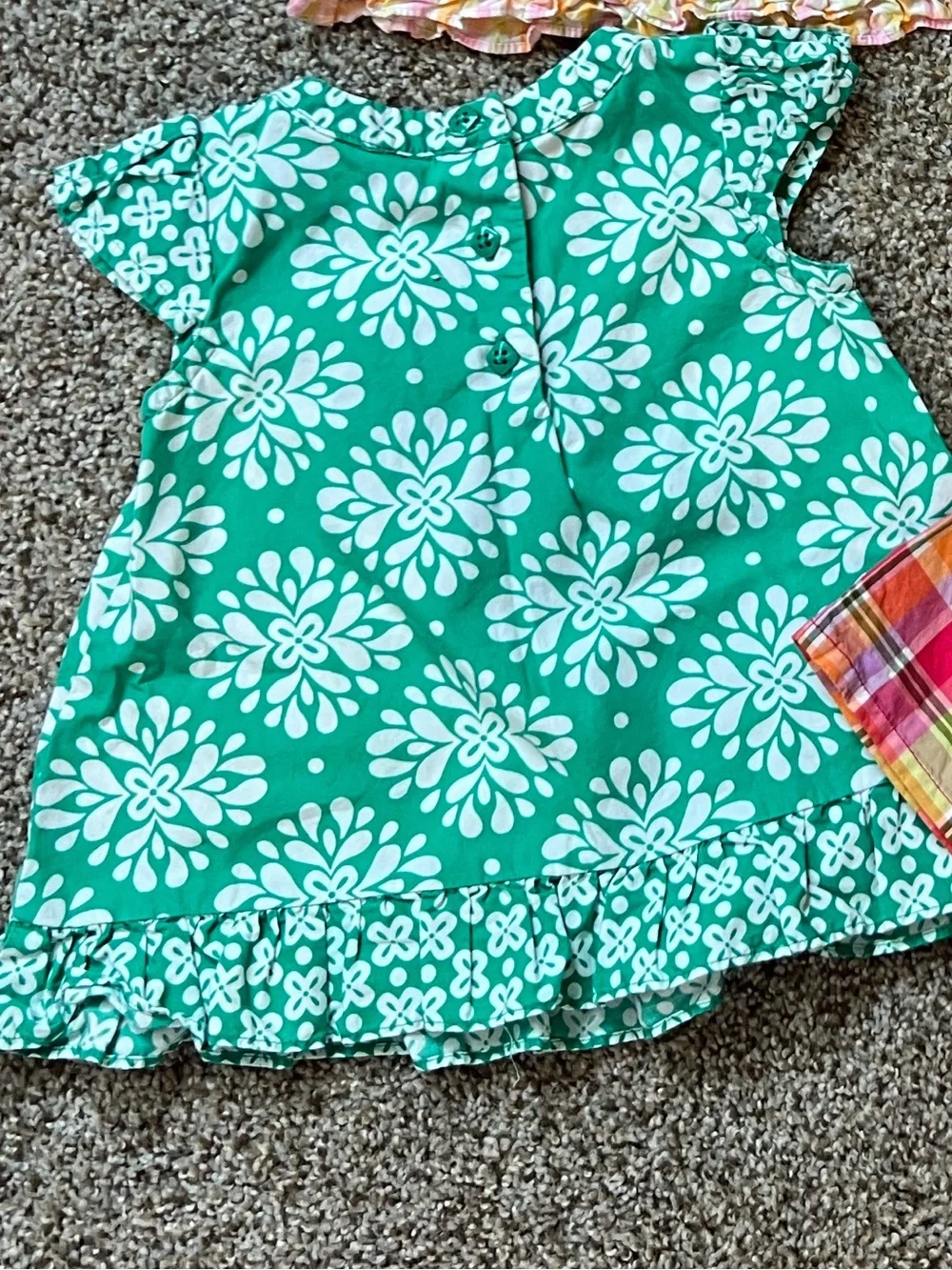 🎉5/$20🎉 GYMBOREE Infant Girl Patterned Green & White Blouse